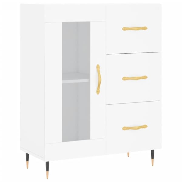 højskab 69,5x34x180 cm konstrueret træ hvid