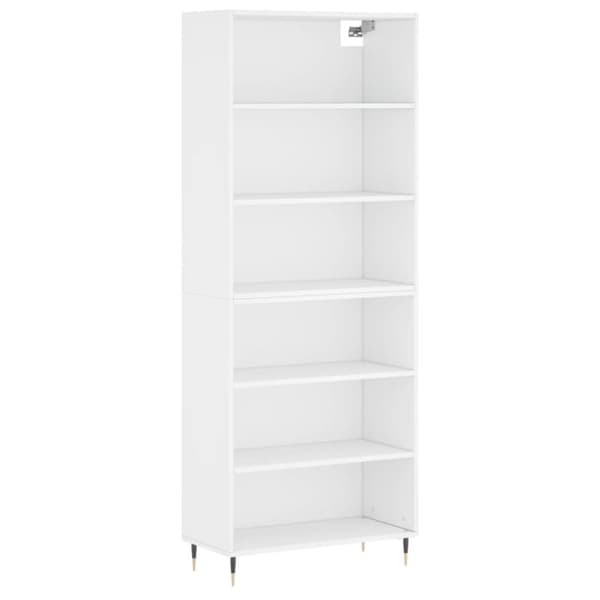 reol 69,5x32,5x180 cm konstrueret træ hvid