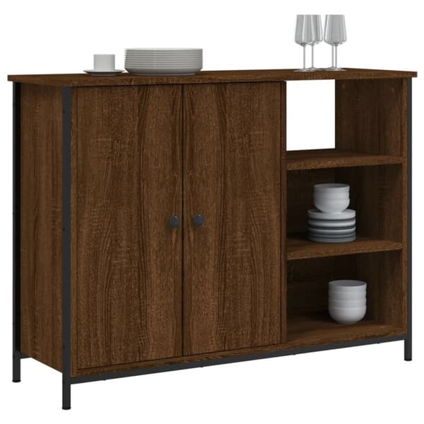 skænk 100x33x75 cm konstrueret træ brun egetræsfarve