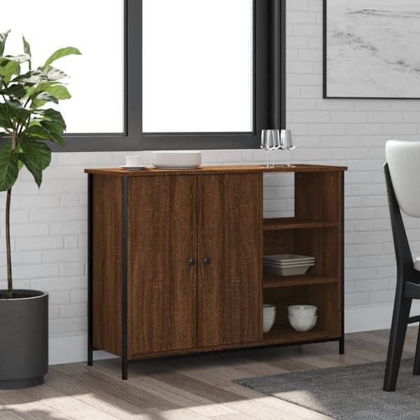skænk 100x33x75 cm konstrueret træ brun egetræsfarve