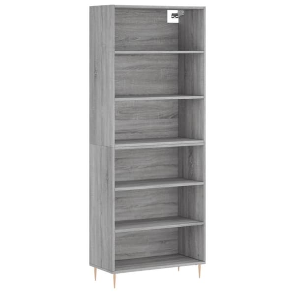 reol 69,5x32,5x180 cm konstrueret træ betongrå