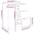 Pikkukuva 8 / 9: Senkit 2 kpl betoninharmaa 60x30x70 cm tekninen puu