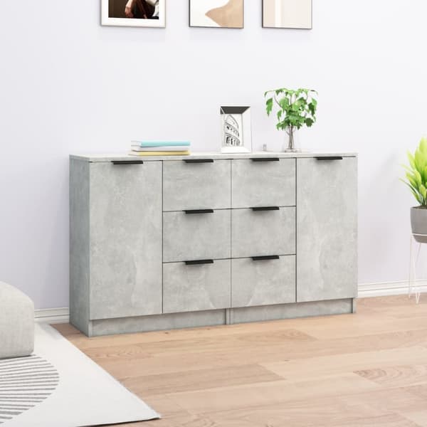 Senkit 2 kpl betoninharmaa 60x30x70 cm tekninen puu