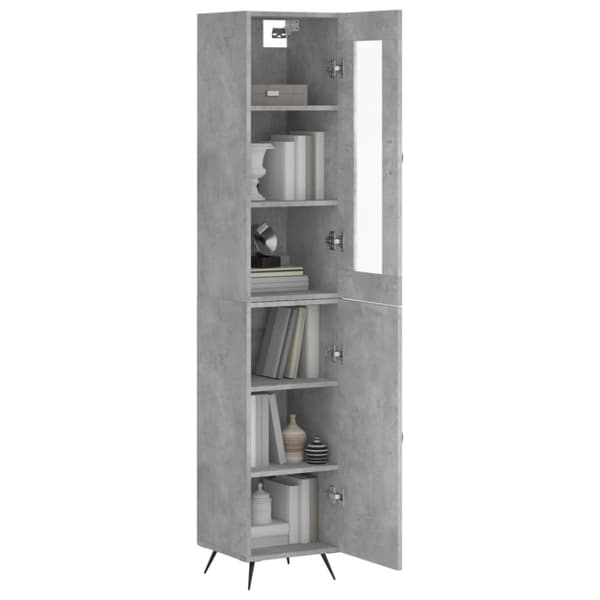 skab 34,5x34x180 cm konstrueret træ betongrå