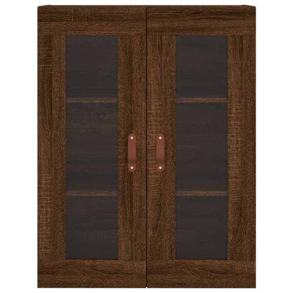 højskab 69,5x34x180 cm konstrueret træ brun egetræsfarve