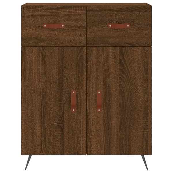 højskab 69,5x34x180 cm konstrueret træ brun egetræsfarve