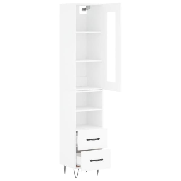 skab 34,5x34x180 cm konstrueret træ hvid
