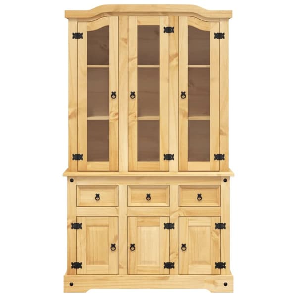 skænk Corona 112x43x196 cm massivt mexicansk fyrretræ brun