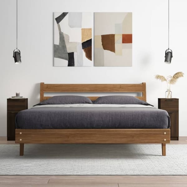 Senkit 2 kpl ruskea tammi 30x30x70 cm tekninen puu