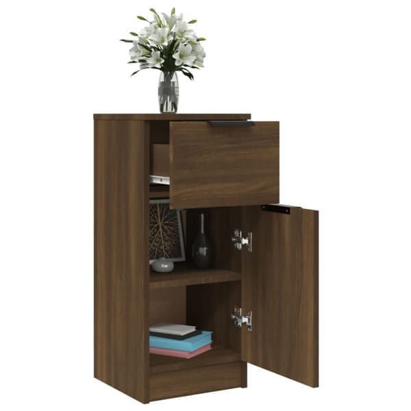 Senkit 2 kpl ruskea tammi 30x30x70 cm tekninen puu