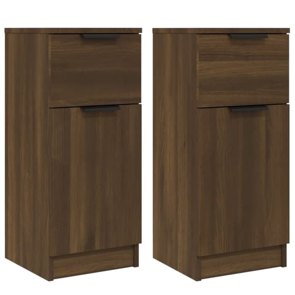 Senkit 2 kpl ruskea tammi 30x30x70 cm tekninen puu