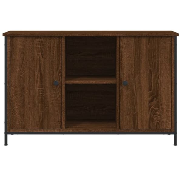 Tv-bänk brun ek 100x35x65 cm konstruerat trä