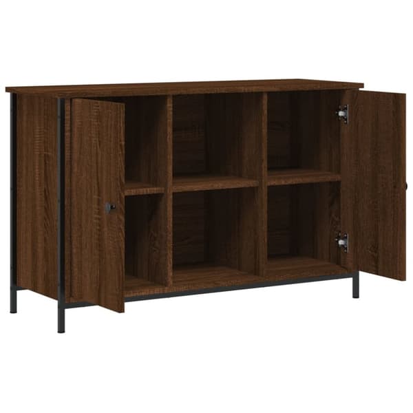 Tv-bänk brun ek 100x35x65 cm konstruerat trä