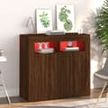 Pikkukuva 3 / 10: Senkki LED-valoilla ruskea tammi 80x35x75 cm
