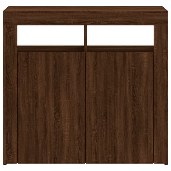 Senkki LED-valoilla ruskea tammi 80x35x75 cm