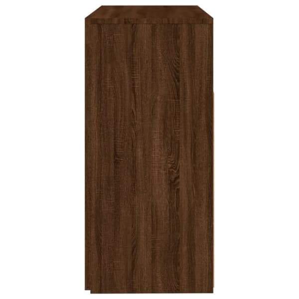 Senkki LED-valoilla ruskea tammi 80x35x75 cm