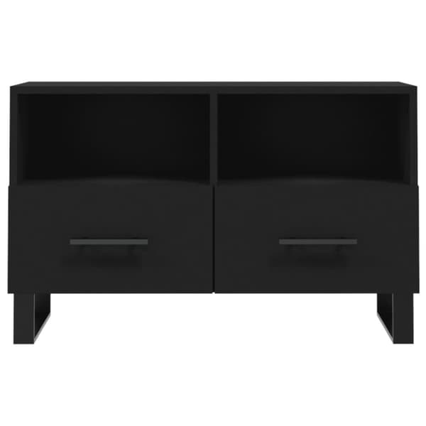 Tv-bänk svart 80x36x50 cm konstruerat trä
