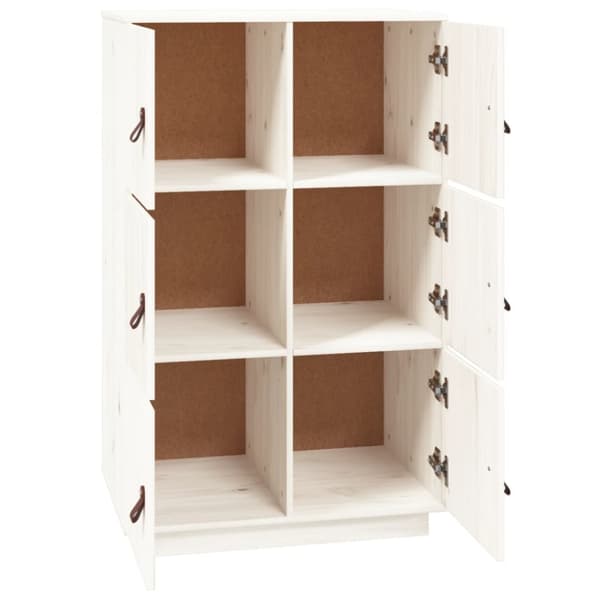 Vitrinskåp vit 34x40x108,5 cm massiv furu