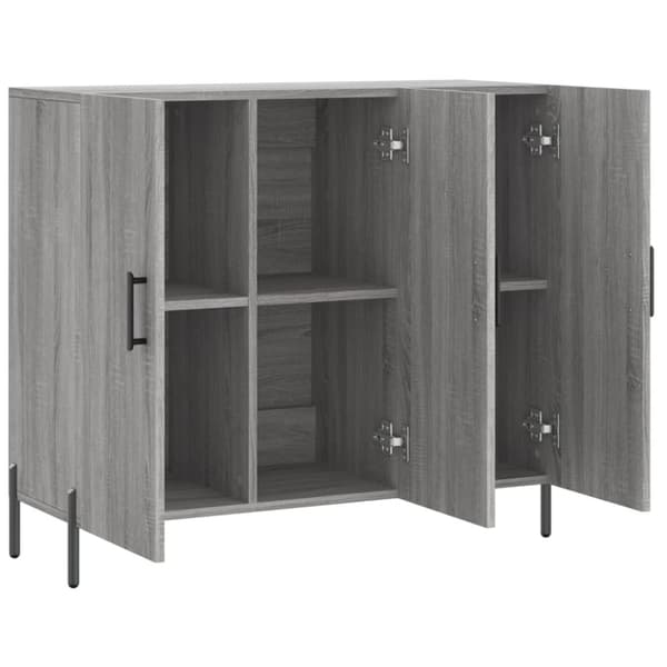 skab 90x34x80 cm konstrueret træ grå sonoma-eg