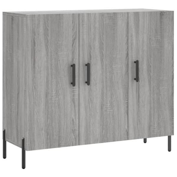 skab 90x34x80 cm konstrueret træ grå sonoma-eg