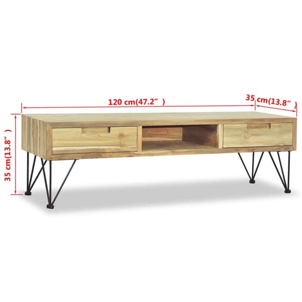 TV-taso 120x35x35 cm Täysi tiikki