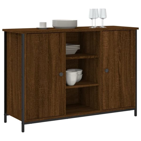 skænk 100x35x70 cm konstrueret træ brun egetræsfarve