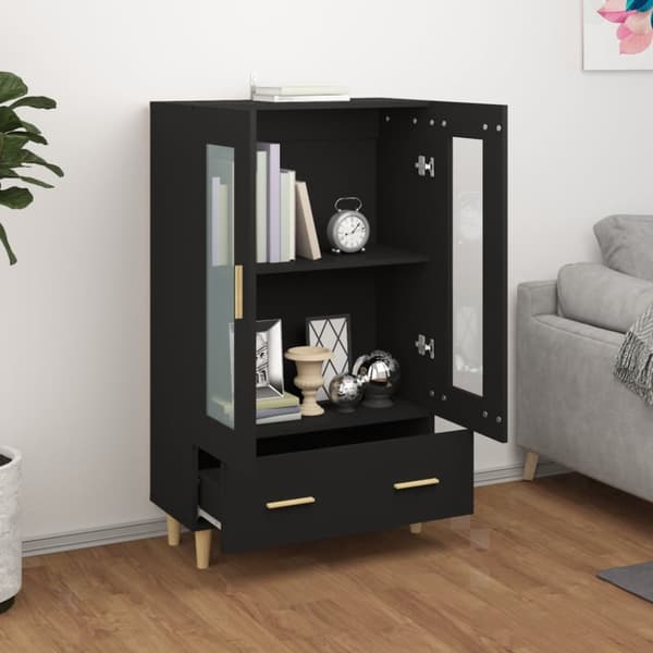skab 70x31x115 cm konstrueret træ sort