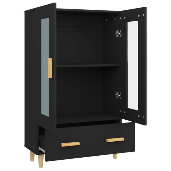 skab 70x31x115 cm konstrueret træ sort