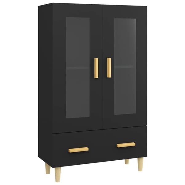 skab 70x31x115 cm konstrueret træ sort