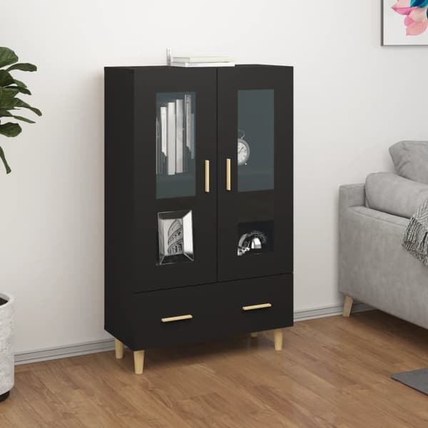 skab 70x31x115 cm konstrueret træ sort