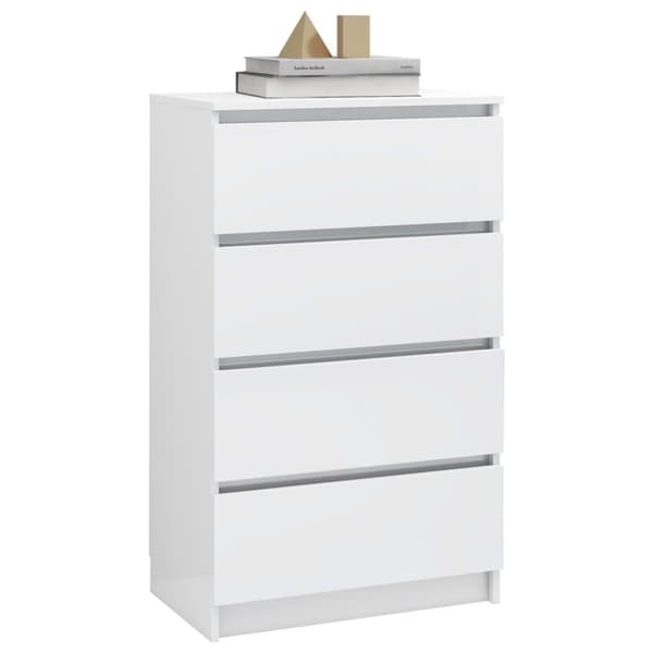skænk 60x35x98,5 cm konstrueret træ hvid højglans
