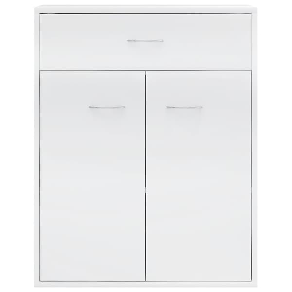 skænk 60x30x75 cm konstrueret træ hvid højglans