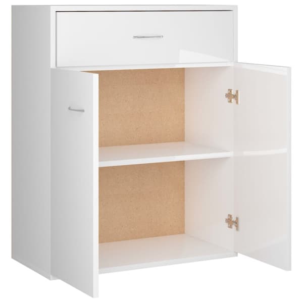 skænk 60x30x75 cm konstrueret træ hvid højglans