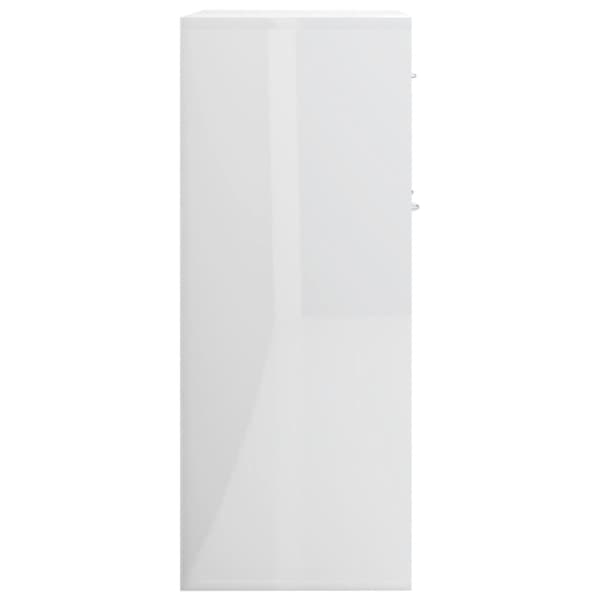 skænk 60x30x75 cm konstrueret træ hvid højglans