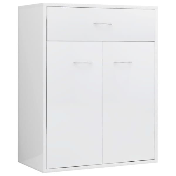 skænk 60x30x75 cm konstrueret træ hvid højglans
