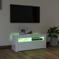 Pikkukuva 4 / 10: TV-taso LED-valoilla korkeakiilto valkoinen 90x35x40 cm