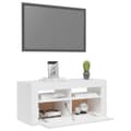 Pikkukuva 6 / 10: TV-taso LED-valoilla korkeakiilto valkoinen 90x35x40 cm
