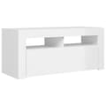 Pikkukuva 7 / 10: TV-taso LED-valoilla korkeakiilto valkoinen 90x35x40 cm