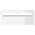 Pikkukuva 8 / 10: TV-taso LED-valoilla korkeakiilto valkoinen 90x35x40 cm