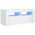 Pikkukuva 2 / 10: TV-taso LED-valoilla korkeakiilto valkoinen 90x35x40 cm