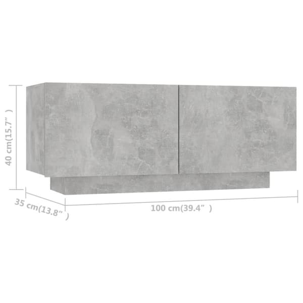 TV-skåp betonggrå 100x35x40 cm konstruerat trä