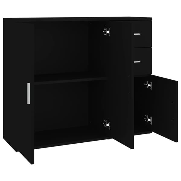 Skänk svart 91x29,5x75 cm konstruerat trä
