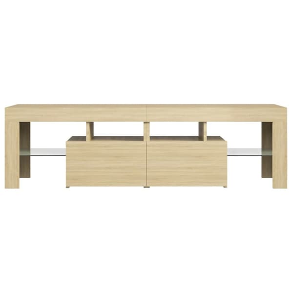 TV-taso LED-valoilla Sonoma-tammi 140x36,5x40 cm