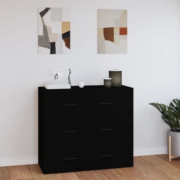 skænk 80x33x70 cm konstrueret træ sort
