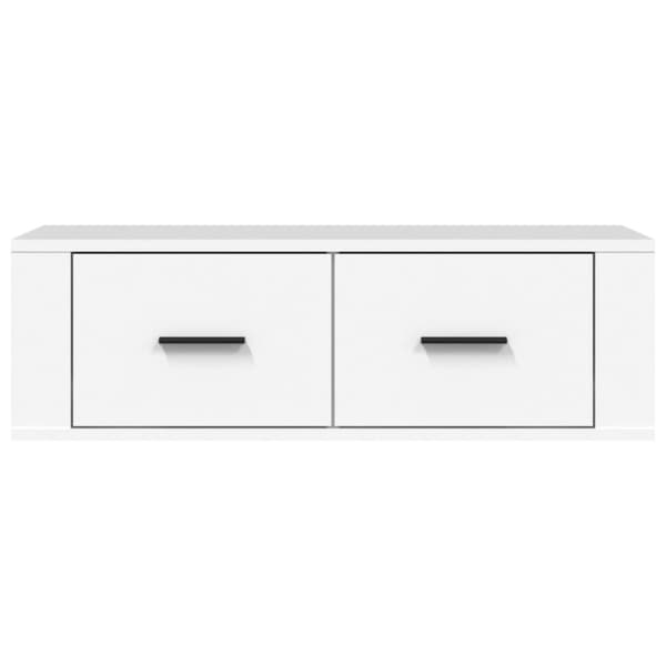 væghængt tv-bord 80x36x25 cm konstrueret træ hvid
