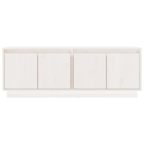 tv-bord 110x34x40 cm massivt fyrretræ hvid
