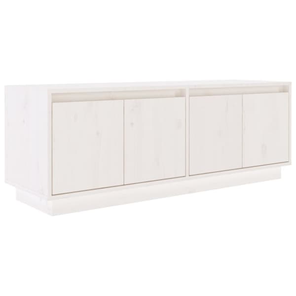 tv-bord 110x34x40 cm massivt fyrretræ hvid