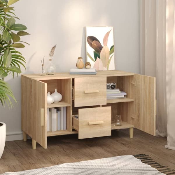 Skänk sonoma-ek 100x36x60 cm konstruerat trä