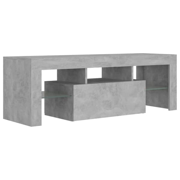 TV-bänk med LED-belysning betonggrå 120x35x40 cm