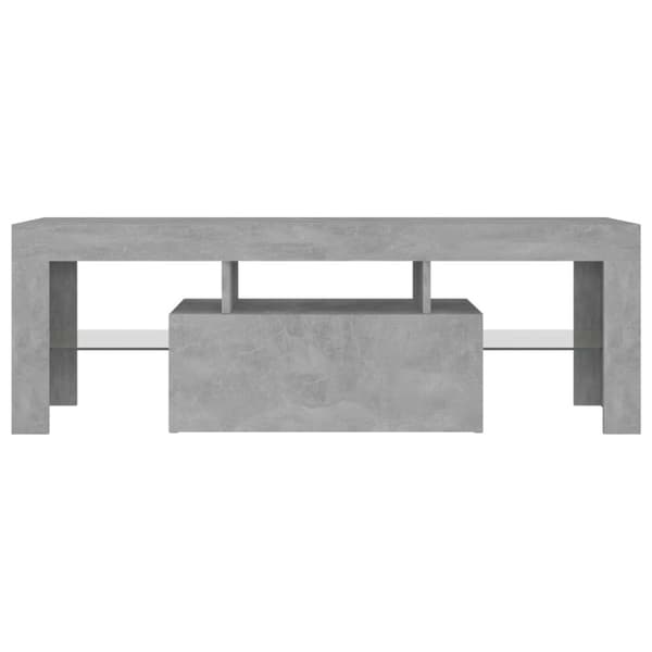 TV-bänk med LED-belysning betonggrå 120x35x40 cm